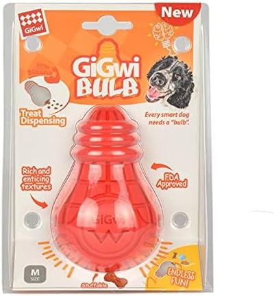 Gigwi Red Bulb Dispensing Treat Dog Toy – Medium