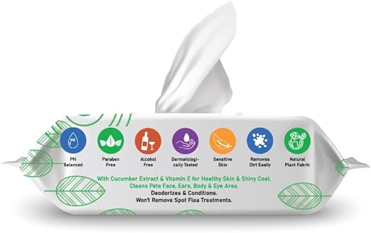 Nutrapet Furbath Natural Pet Wipes 80 Count- Unscented