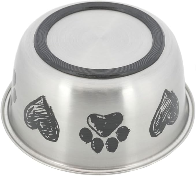 Trixie Stainless Steel Paw & Heart Design Bowl for Dogs