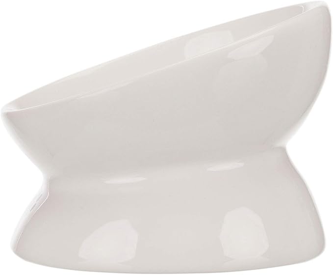 Trixie Raised Ergonomic Ceramic Cat Bowl - WHITE/250ML