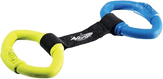 Nerf Dog Hagen 2-Ring Strap Tug Green-Blue - Medium-13inch
