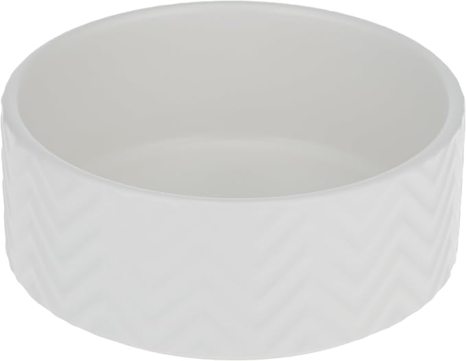 Trixie Wavy Pattern Ceramic Dog Bowl-White 16cm