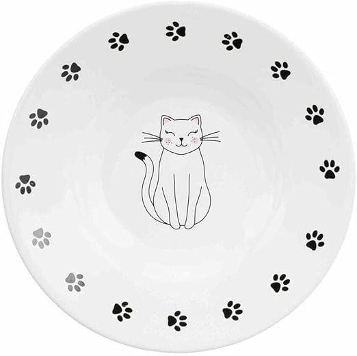 Trixie Ceramic Bowl Paw Print for Short-Nose Cat Breeds - 15CM