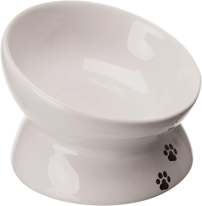 Trixie Raised Ergonomic Ceramic Cat Bowl - WHITE/250ML
