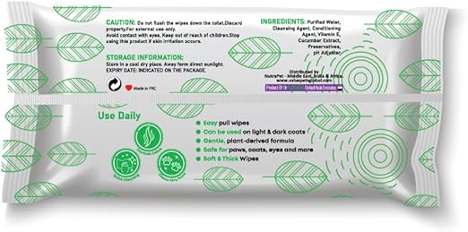 Nutrapet Furbath Natural Pet Wipes 80 Count- Lavender
