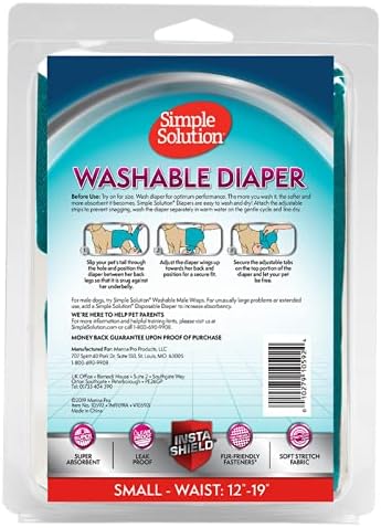 Simple Solution Washable Female Dog Diaperm Blue Green, Small