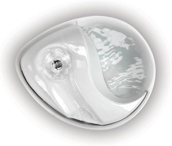 Pioneer Pet Raindrop Ceramic Drinking Fountain for Pets, White