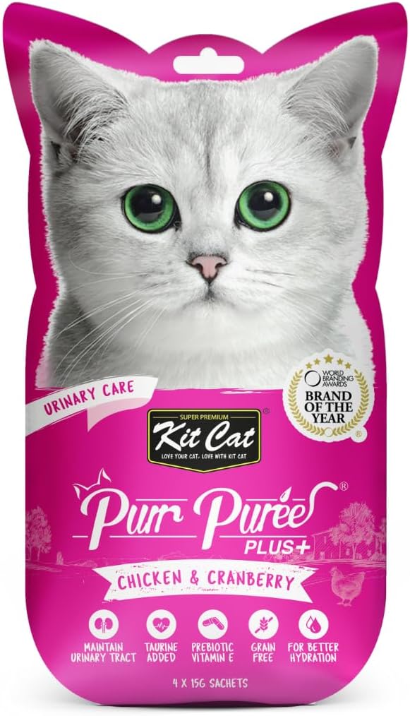 Kit Cat Purr Puree Plus Urinary Care Chicken Cat Treats - 60G