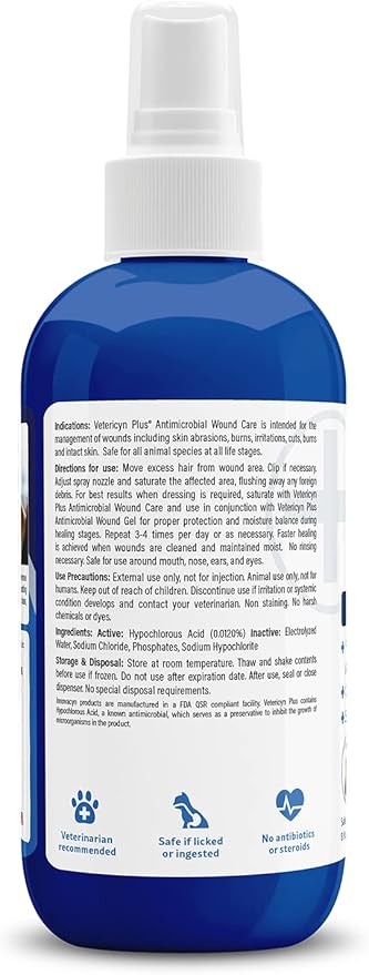 Vetericyn Plus Antimicrobial All Animal Wound & Skin Care 8oz