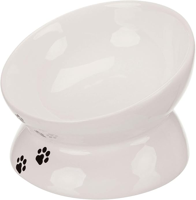 Trixie Raised Ergonomic Ceramic Cat Bowl - WHITE/250ML