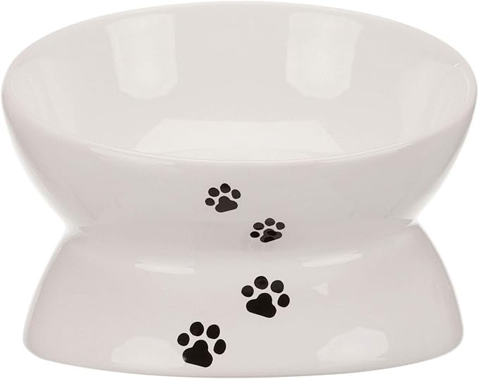 Trixie Raised Ergonomic Ceramic Cat Bowl - WHITE/250ML