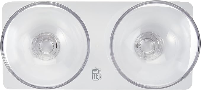 Catit Style 2-Bowl Glass Diner Set for Pets Small