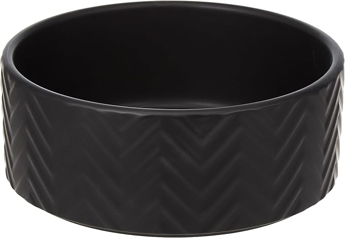 Trixie Wavy Pattern Ceramic Dog Bowl - BLACK/20CM