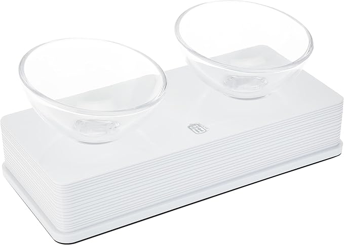 Catit Style 2-Bowl Glass Diner Set for Pets Small