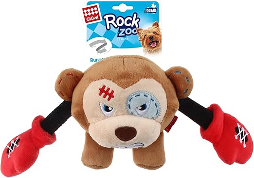 Gigwi Rock Zoo King Boxer Money with Squeaker and crinckle Dog Toy S