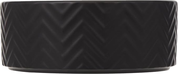 Trixie Wavy Pattern Ceramic Dog Bowl - BLACK/20CM