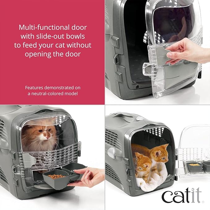 Catit Cabrio Cat Carrier, Cherry Red, 41370, Catit Cabrio Carrier, Medium