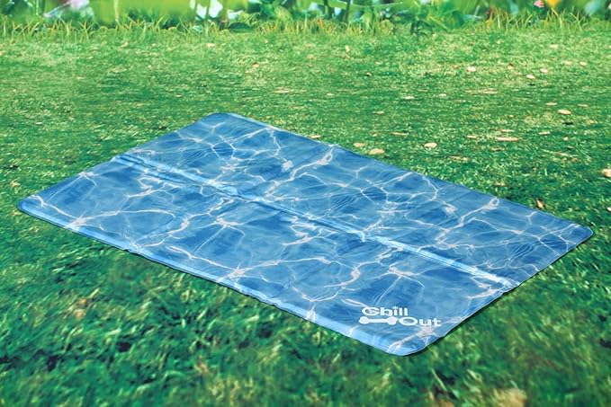 All For Paws Chill Out Always Cool Dog Mat, L, Blue