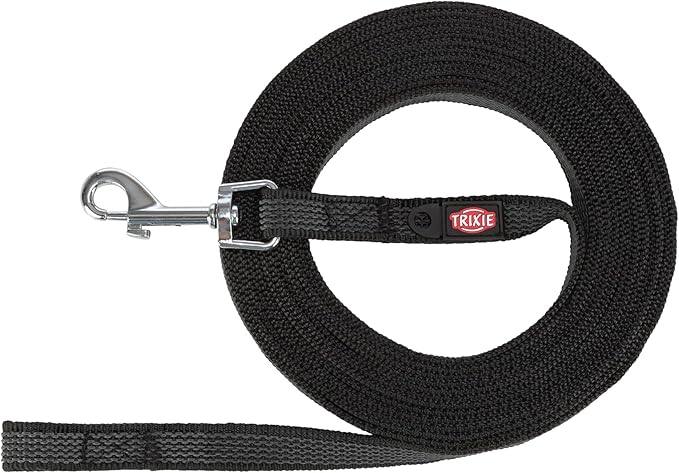 Trixie Rubberised Tracking Leash S–M - BLACK/15M