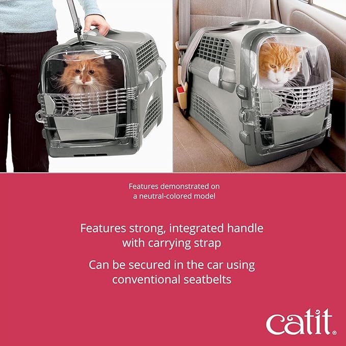 Catit Cabrio Cat Carrier, Cherry Red, 41370, Catit Cabrio Carrier, Medium