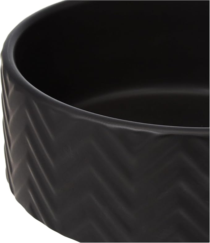 Trixie Wavy Pattern Ceramic Dog Bowl - BLACK/20CM