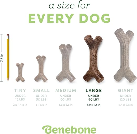 Benebone Maplestick Dog Chew Toy for Aggressive Chewer with Real Maplewood Large