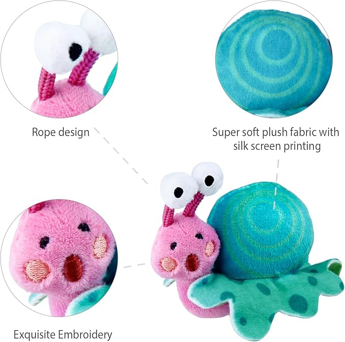 Gigwi Shining Friends Snail with activated LED light & Catnip inside