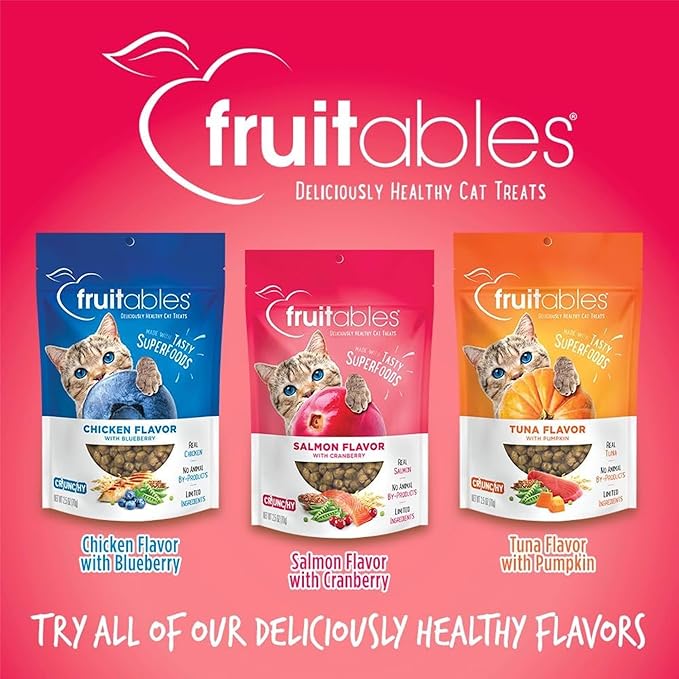 Fruitables Salmon Flavour With Cranberry Cat Treats - 70G