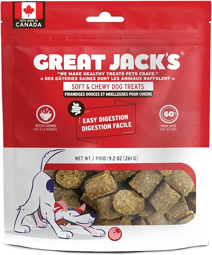 Great Jack's Soft & Chewy Dog Treats Easy Digestion Pork Liver 261g