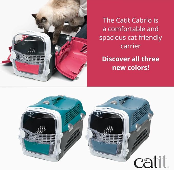 Catit Cabrio Cat Carrier, Cherry Red, 41370, Catit Cabrio Carrier, Medium