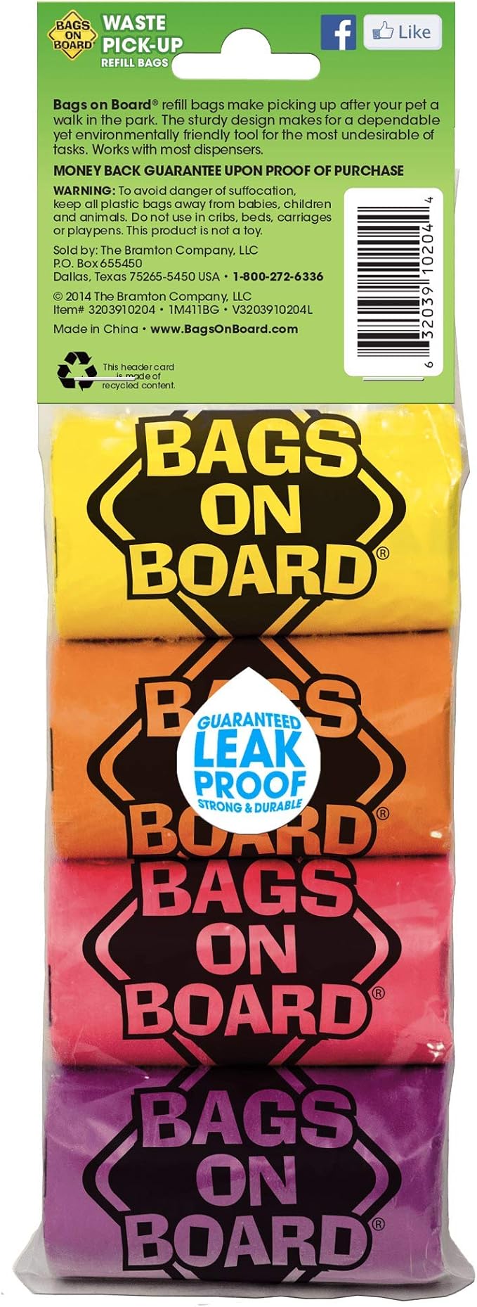 Bags on Board BOB - Bags on Board Waste Pick-up Refill Bags 60bags 4x15