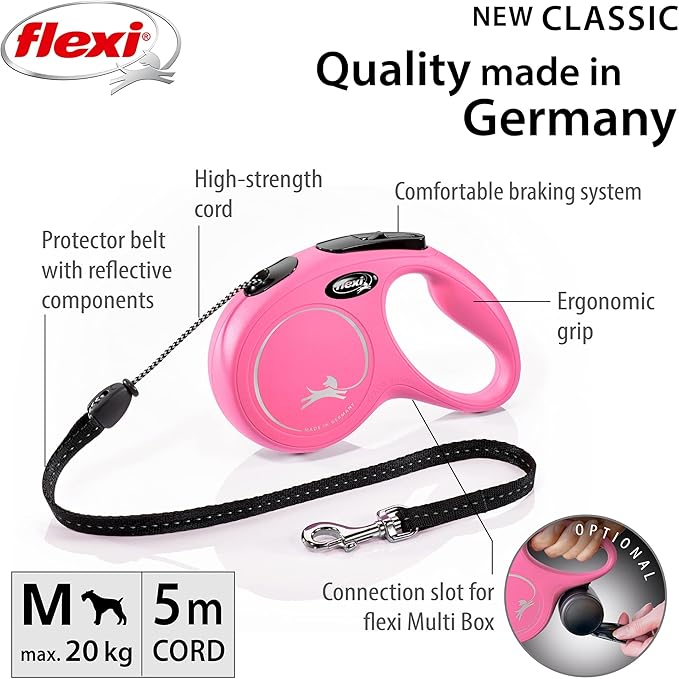 Flexi New Classic Cord 5m Pink, Medium