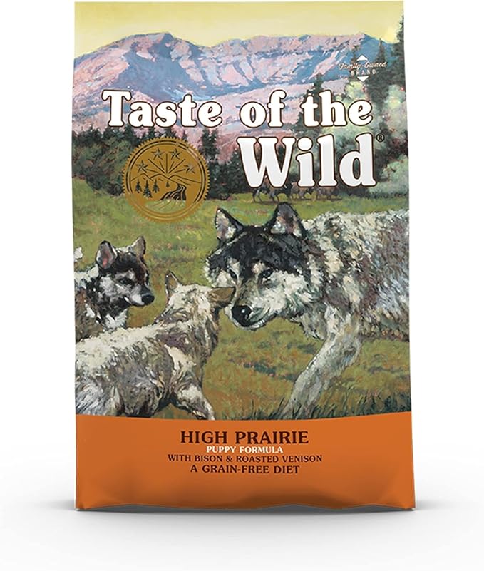 Taste of the Wild Grain Free Premium High Protein Dry Dog Food, High Prairie Puppy Recipe with Roasted Bison & Roasted Venison, 12.2 KG