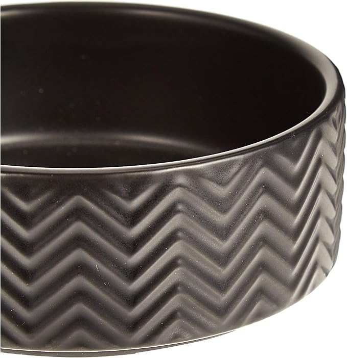 Trixie Wavy Pattern Ceramic Dog Bowl - BLACK/13CM