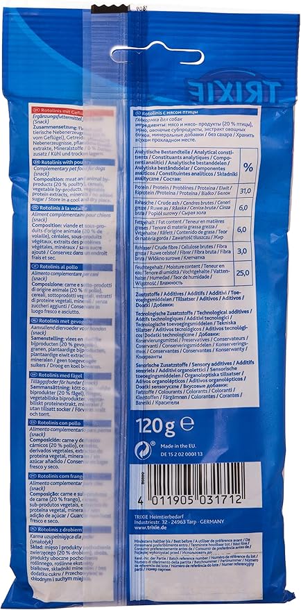 Trixie Rotolinis Poultry Dog Treats - 120G