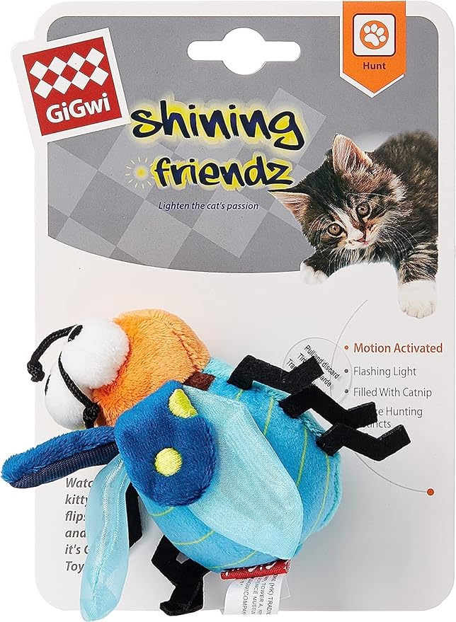 GiGwi Shining Friends Firefly with activated LED light & Catnip inside