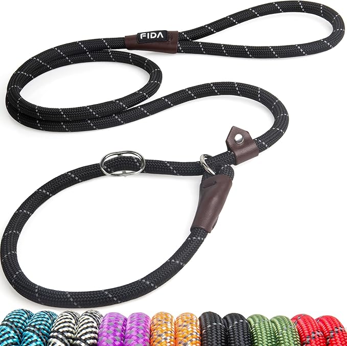 Fida Durable Slip Lead Dog Leash / Training Leash(6ft length, 1/2″ thick Rope)grey (Copy)