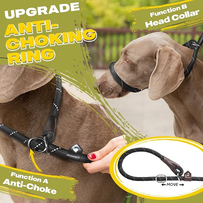 Fida Durable Slip Lead Dog Leash / Training Leash(6ft length, 1/2″ thick Rope)grey (Copy)