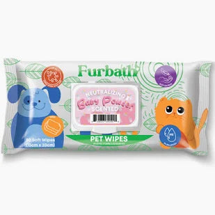 Furbath Natural Pet wipes 80 count Baby Powder