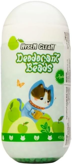 Clean Cat Litter Deodorant Beads – 450 g in the lemon, apple, and lavender scents (Apple)