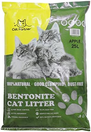 Cat Partner Bentonite Dust Free Clumping Litter, 25 L, Green Apple