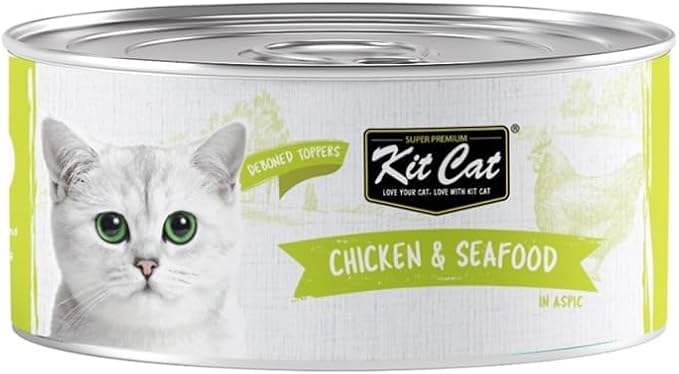 Kit Cat Deboned Chicken & Seafood Toppers Canned Cat Food 80G