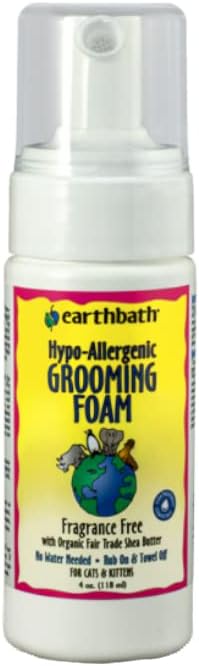 Earthbath Hypo-Allergenic Grooming Foam Waterless with Shea Butter for Cat & Kittens