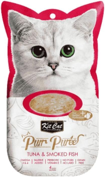 Kit Cat Purr Puree Tuna & Smoked Fish Cat Treats - 4X15G