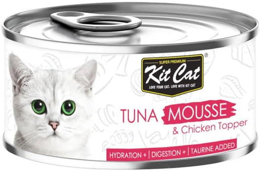 Kit Cat Tuna Mousse with Chicken Toppers Wet Cat Food - 80G