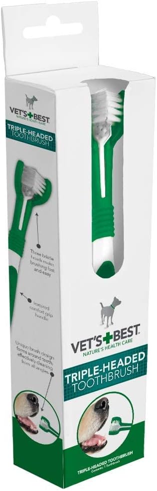 Vets Best Triple Headed Toothbrush For Dogs