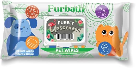 Nutrapet Furbath Natural Pet Wipes 80 Count- Unscented