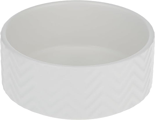 Trixie Wavy Pattern Ceramic Dog Bowl-White 16cm