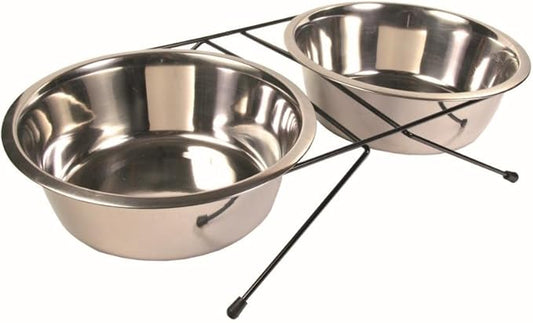 Trixie Eat on Feet Stainless Steel Bowl Set for Dogs - 2X2.8L