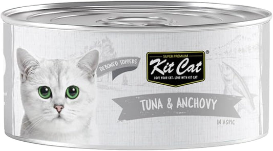Kit Cat Grain Free Tuna & Anchovy Topper Wet Cat Food - 80G